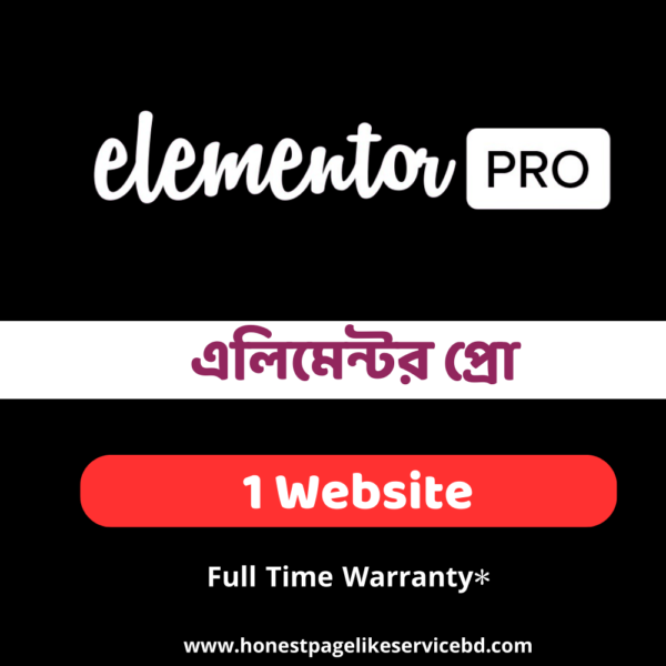 Elementor Pro Best Price in BD (Cheap Price in Bangladesh)-এলিমেন্টর প্রো-Honest Page Like Service BD